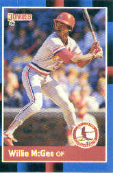 1988 Donruss Baseball Cards    307     Willie McGee